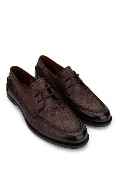 Tamer Tanca Men's Genuine Leather Brown Casual Shoes