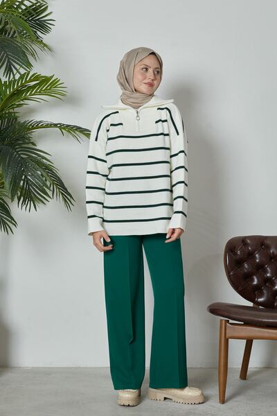 Foremia Retro Palazzo Pantolon-zümrüt Yeşili
