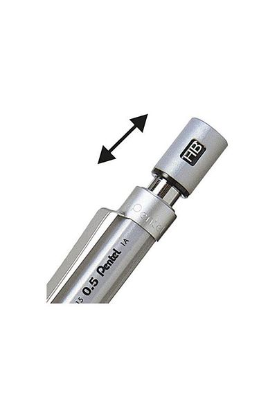 Pentel قلم جرافجير 500 متعدد الاستخدامات 0.5 ملم رمادي فضي PG515-A