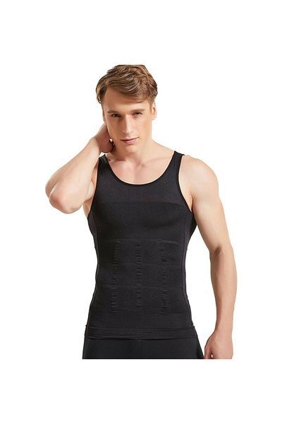 MYS GRUP TEKSTİL Men's Body Shaper Chest and Belly Tightener Slimming Firming Breathable Undershirt Corset