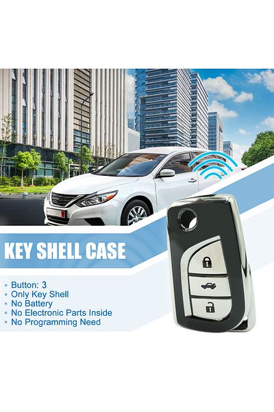 Toyota Corolla 3 Button Remote Key Fob Case TPU Car Key Case 1 Pcs Car Key Fob Cover Black