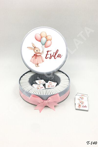 KAKAO AĞACI 100 Adet Balonlu Elbiseli Tavşan Kız Bebek Çikolatası