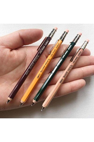 Ohto Wood Sharp Mini Mekanik Kurşun Kalem 0.5mm Yeşil APS-350ES