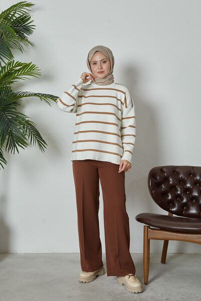 Foremia Retro Palazzo Pantolon-kahve