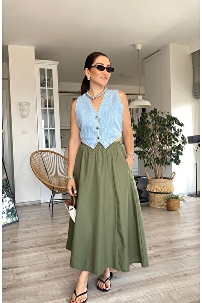 QİMYA BUTİK MZR Collection Рядний камінь оброблений джинсовий жилет