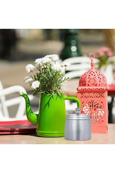 Relaxdays Stainless steel ashtray with lid, windproof, modern, gray, 9 x 7.5 cm