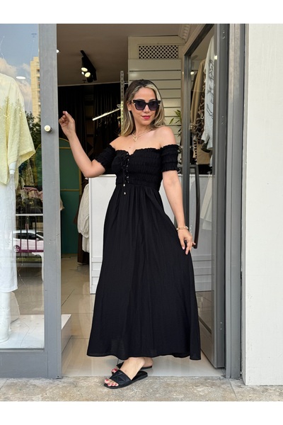ROZELLA Madonna Yaka Straplez Elbise