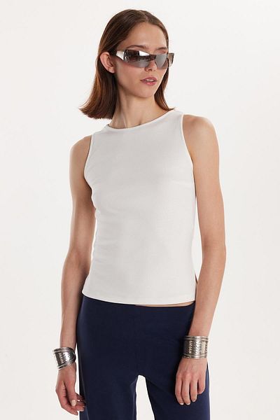 Tudors Γυναικεία Modal Fabric Slim Fit Slim Fit Crew Neck Απλό Basic Ecru Μπλούζα