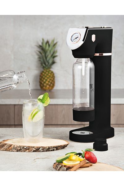 Berlinger Haus Soda Maker | Sparkling Water Maker | 2 Bottles | Black Rose Collection | Standard Co2 Cylinders