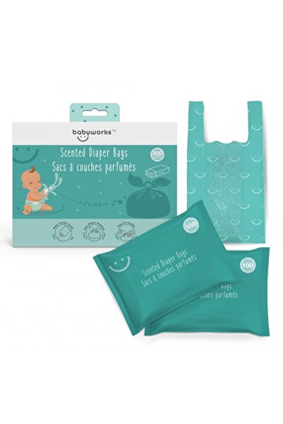 Baby Works Pungi parfumate pentru scutece utilizate, 200 bucati