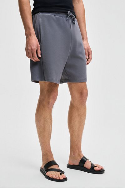 GRIMELANGE Tyrone Men's Elastic Waist Back Single Pocket Relaxed Fit Gray Shorts