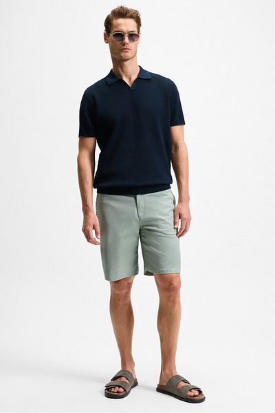 GRIMELANGE Teemo men's zipper with side pockets Stretch Fabric Slim Fit green shorts