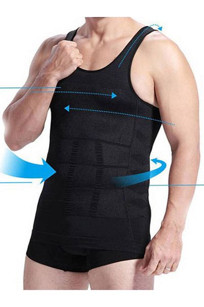 BLOOMFIT Tosana Men's Extra Belly Firming Corset Undershirt Black Color