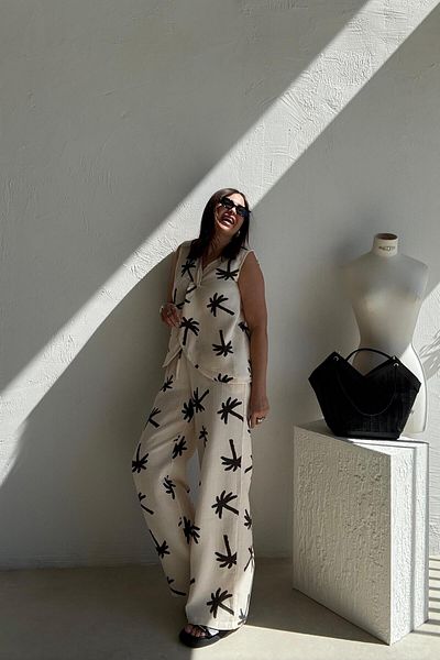 ELVAN TOLON Palm Cotton Suit