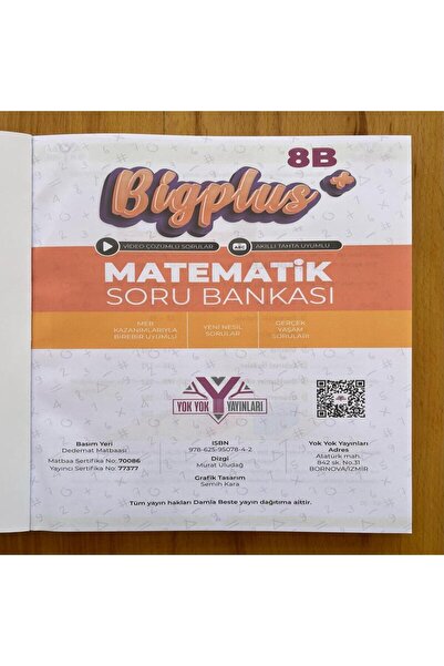 YOK YOK YAYINLARI 8.sınıf Matematik Soru Bankası Bigplus 8b