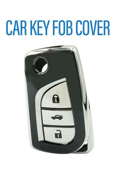 Toyota Corolla 3 Button Remote Key Fob Case TPU Car Key Case 1 Pcs Car Key Fob Cover Black