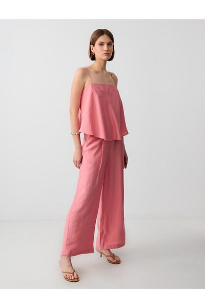 Jimmy Key Pink Relaxed Cut Regular Waist Regular Leg Woven Trousers