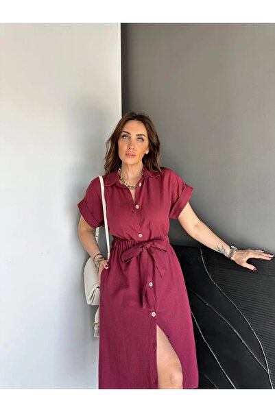 QİMYA BUTİK EXOTIC ASORTIC Rochie cămașă cu mânecă scurtă, cu talie elastică,...