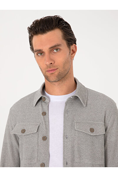 Cacharel Gri Regular Fit Ceket Gömlek 50301594-VR024