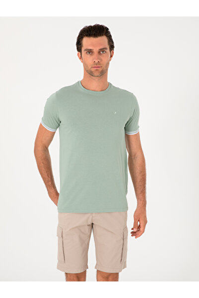Cacharel Mint Regular Fit 100% Cotton Crew Neck T-Shirt 50301318-Vr090