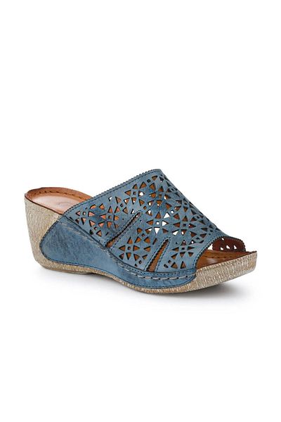 İNZE AYAKKABI Genuine Leather Slippers - Model Name: Savia