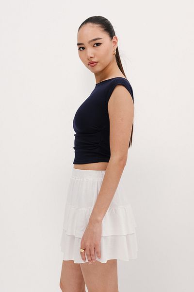 Addax Sleeveless Gathered Side Blouse T-Shirt P13943-İ10