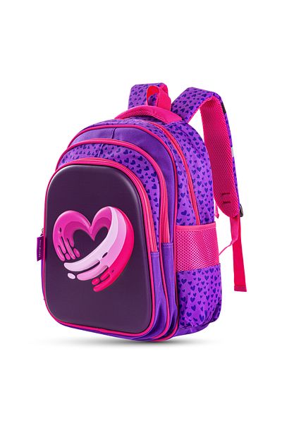 Eazy Kids حقيبة مدرسية ١٦ بوصة - حب وعناق بنفسجي