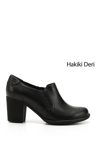 GÖNDERİ(R) Dámské/dívčí černé boty z pravé kůže na středně tlustém podpatku