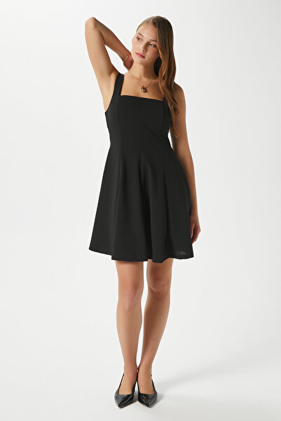 Ritnice Women's Talya Flexible Black Short Dress 00050