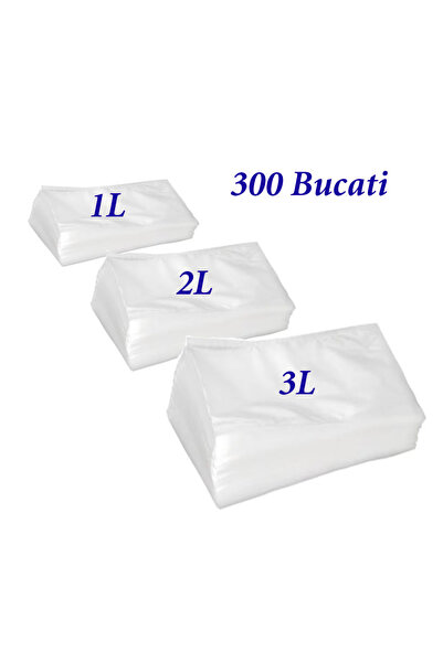 Misavan Set 300 bucati, Pungi alimentare pentru uz casnic si congelator, 100x1L, 100x2L, 100x3L