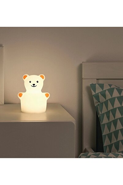 IKEA Kaliteli Çocuk Masa Lambası Yükseklik 13 Cm Gece Lambası Beyaz Küçük Ayı...