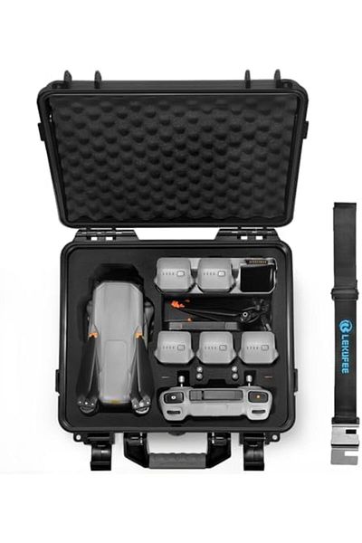 LEKUFEE Waterproof hard case for DJI Air 3/DJI Air 3 Fly More Combo drone, black, suitcase