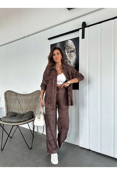 QİMYA BUTİK Exotic Asortic Women's Tie-Dye Patterned Premium Design Tunic Trousers Double Set