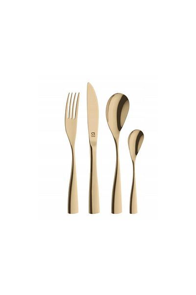 Carl Schmidt Sohn Set Of 24 Bocholt Gold Cutlery, Stainless Steel, 3 Mm