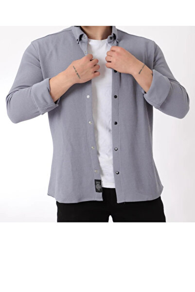 TARZZİNG Erkek Uzun Kollu Penye Fitilli Gömlek