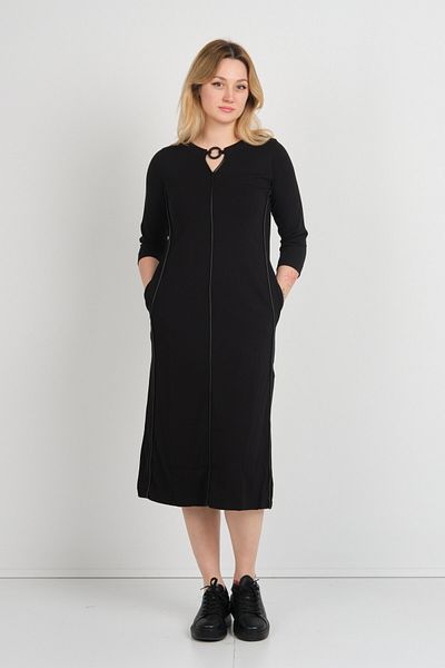 Sistas Women's Collar Detailed Raglan Sleeve Dress 23822 Black
