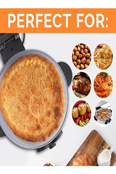 TOSCANA U Electric Arabic bread and pizza maker with granite cooking surface and high heat, 1800 watts