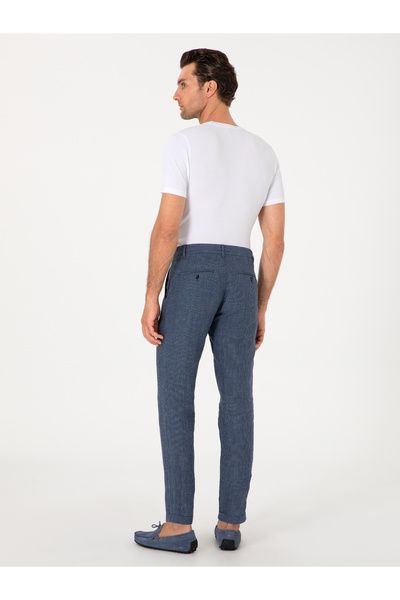 Cacharel İndigo Carrot Fit Beli Lastikli %100 Keten Spor Pantolon 50298913-VR028