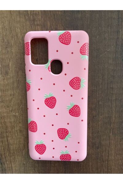 Newon سامسونج جالاكسي A21S حافظة هاتف من السيليكون الفاخر بطباعة الفراولة