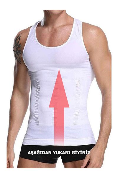 MYS GRUP TEKSTİL 2'Limen's Body Shaper Belly Tightener Slimming Firming Breathable Tank Top Corset