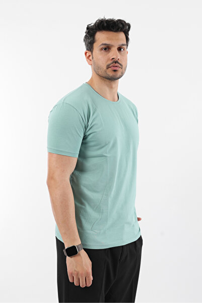 Rodrigo Ανδρικό μπλουζάκι με λαιμόκοψη από βαμβακερό λεπτό και απλό μπλουζάκι