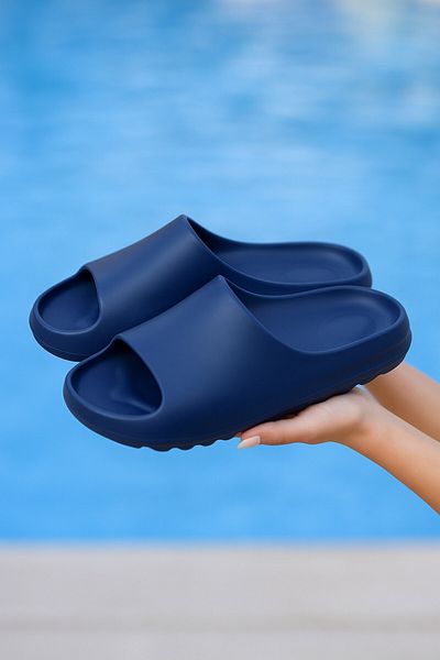 İncim Navy Blue Daily Balcony Garden Pool Beach Slippers Unisex Slippers