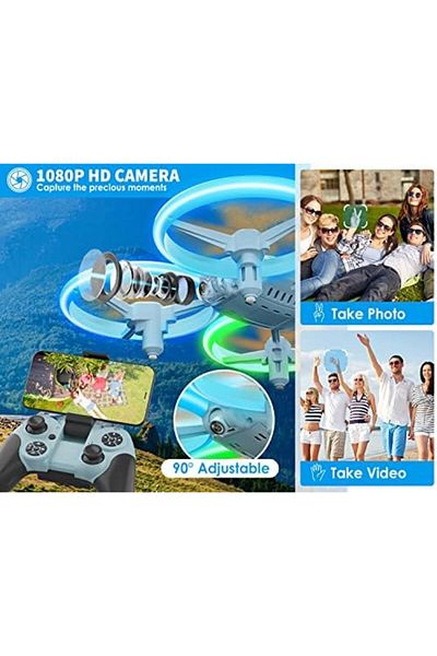 Cesiro i9C Drone with HD Camera for Kids, Mini Drone with Colorful LED Lights, RC Quadcopter with Transmission
