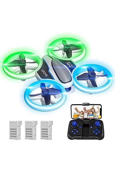 Cesiro Mini Drone with HD 720P Camera for Kids, RC Drone with LED Lights, Quadcopter with 3D Flips, Mode