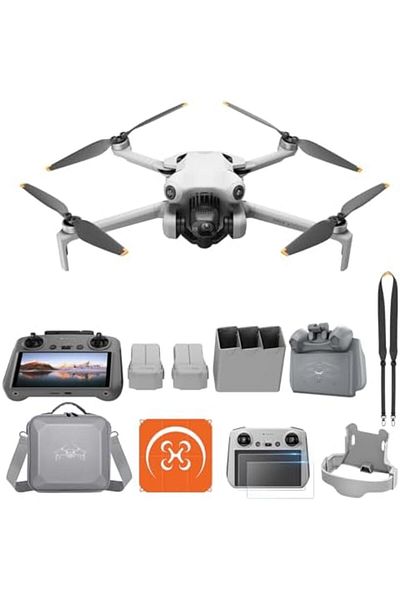 DJI Mini 4 Pro Fly More Combo (DJI RC 2 Screen Remote Controller) with Versatile Accessories, Mini Foldable Drone