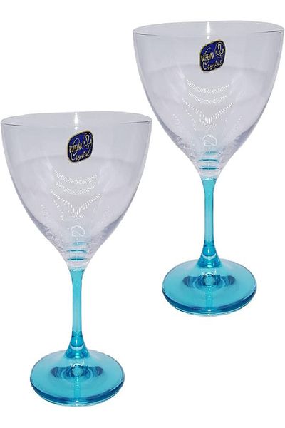 Bohemia Blue Ice Cream Bowl Set – 4-Piece Glass Set, 340 ml Each