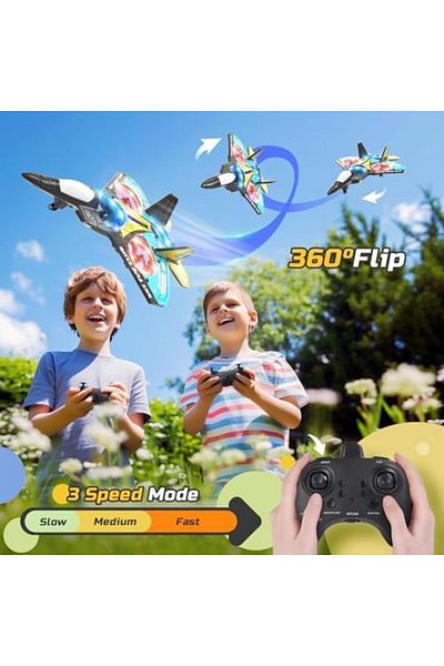 RC RC drone for kids and beginners, remote control plane with light, hover drone, 360° rotation and