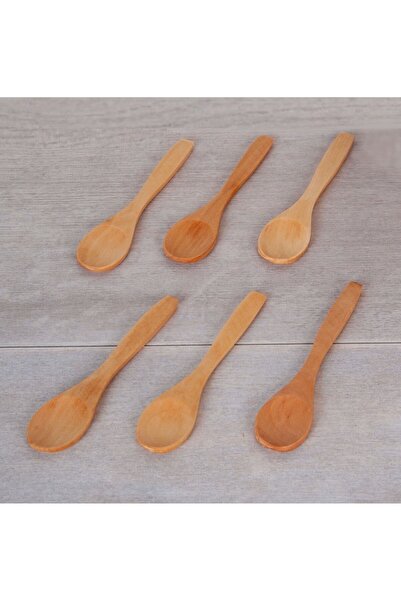 6 Pcs Decorative Handmade Organic Natural Wooden Jam Serving Teaspoons