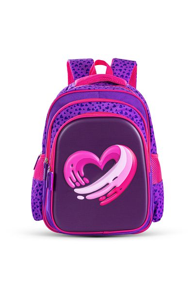 Eazy Kids حقيبة مدرسية ١٦ بوصة - حب وعناق بنفسجي