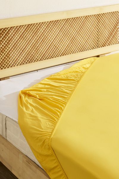 Karaca Home Combed Cotton Double 100% Cotton Fitted Sheet Yellow